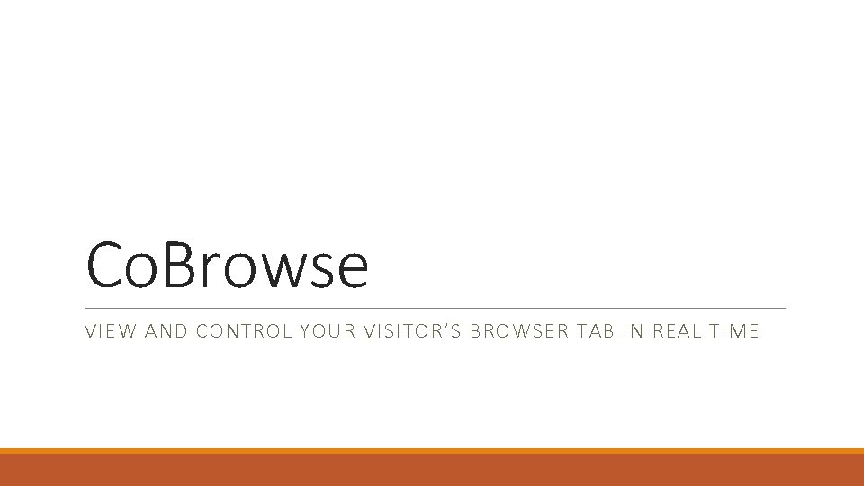 Co. Browse VIEW AND CONTROL YOUR VISITOR’S BROWSER TAB IN REAL TIME 