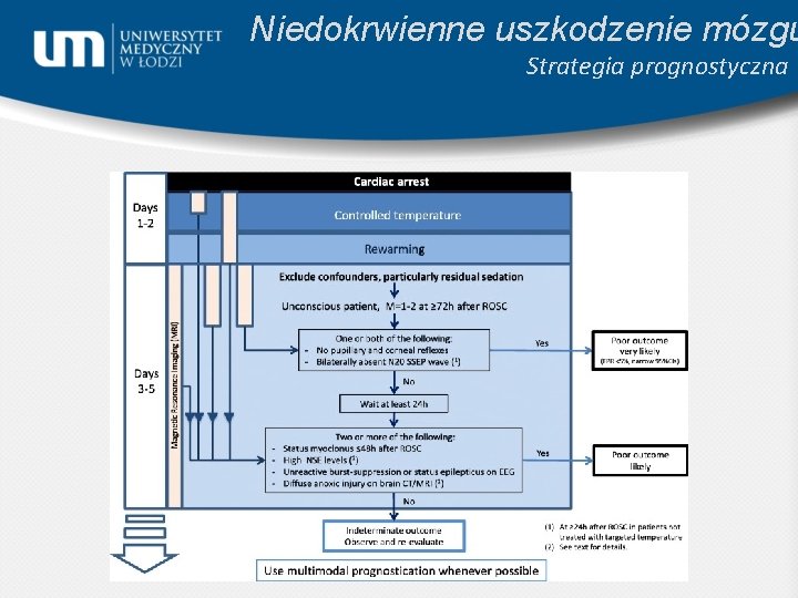 Niedokrwienne uszkodzenie mózgu Strategia prognostyczna 