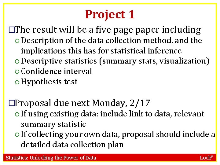 Project 1 �The result will be a five page paper including Description of the