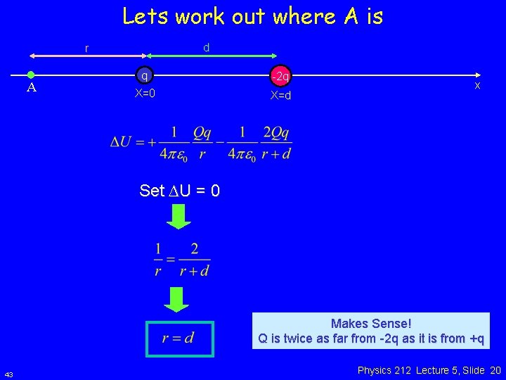 Lets work out where A is d r A q -2 q X=0 X=d