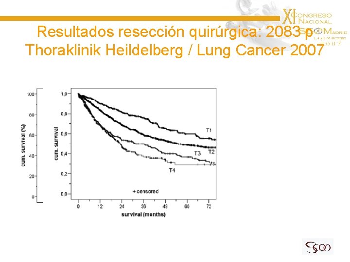 Resultados resección quirúrgica: 2083 p Thoraklinik Heildelberg / Lung Cancer 2007 