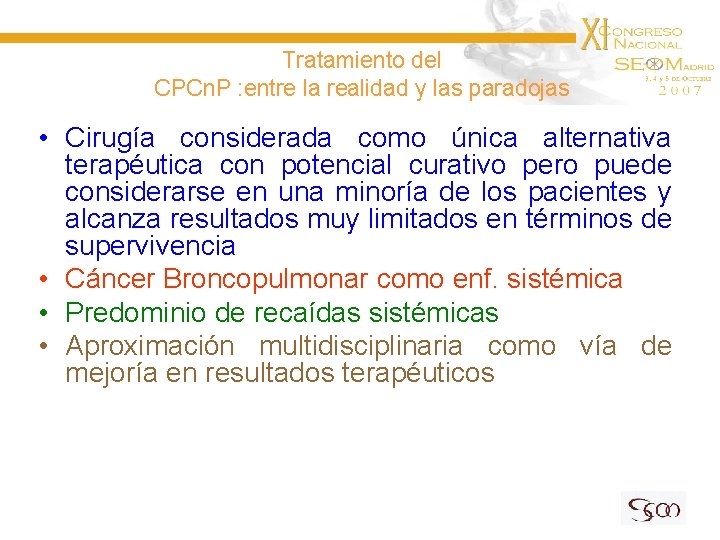 Tratamiento del CPCn. P : entre la realidad y las paradojas • Cirugía considerada