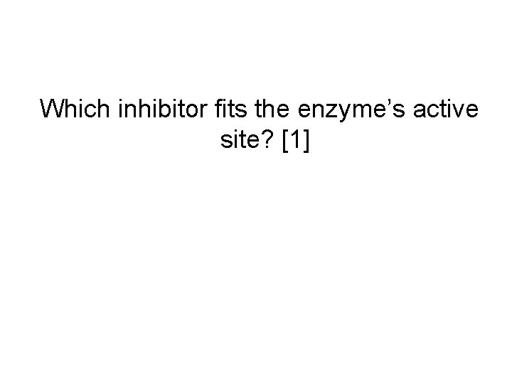 Which inhibitor fits the enzyme’s active site? [1] 
