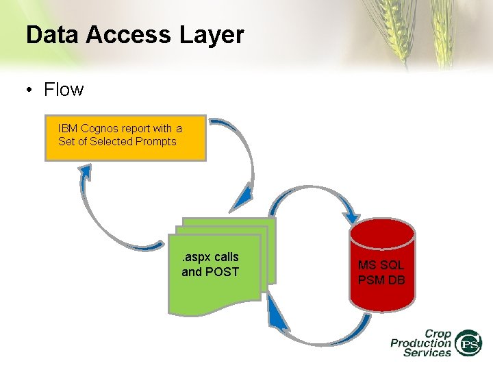 Data Access Layer • Flow IBM Cognos report with a Set of Selected Prompts