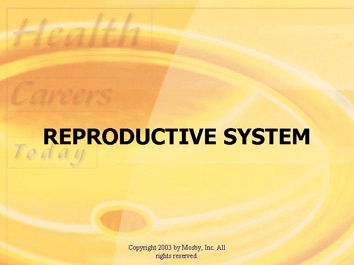 REPRODUCTIVE SYSTEM Copyright 2003 by Mosby, Inc. All rights reserved. 
