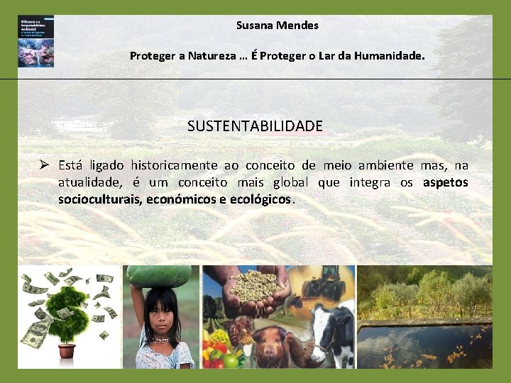 Susana Mendes Proteger a Natureza … É Proteger o Lar da Humanidade. SUSTENTABILIDADE Ø