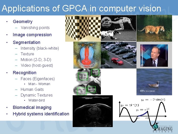 Applications of GPCA in computer vision • Geometry – Vanishing points • Image compression Applications of GPCA in computer vision • Geometry – Vanishing points • Image compression