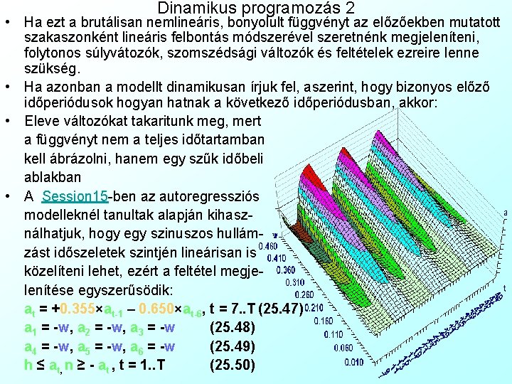 Dinamikus programozás 2 • Ha ezt a brutálisan nemlineáris, bonyolult függvényt az előzőekben mutatott