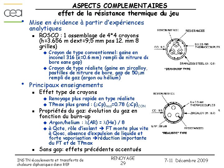  • ASPECTS COMPLEMENTAIRES effet de la résistance thermique du jeu Mise en évidence