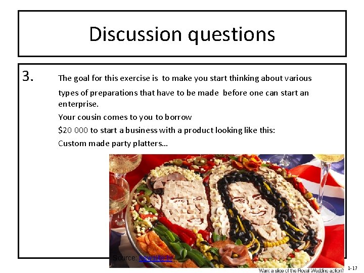 Discussion questions 3. The goal for this exercise is to make you start thinking