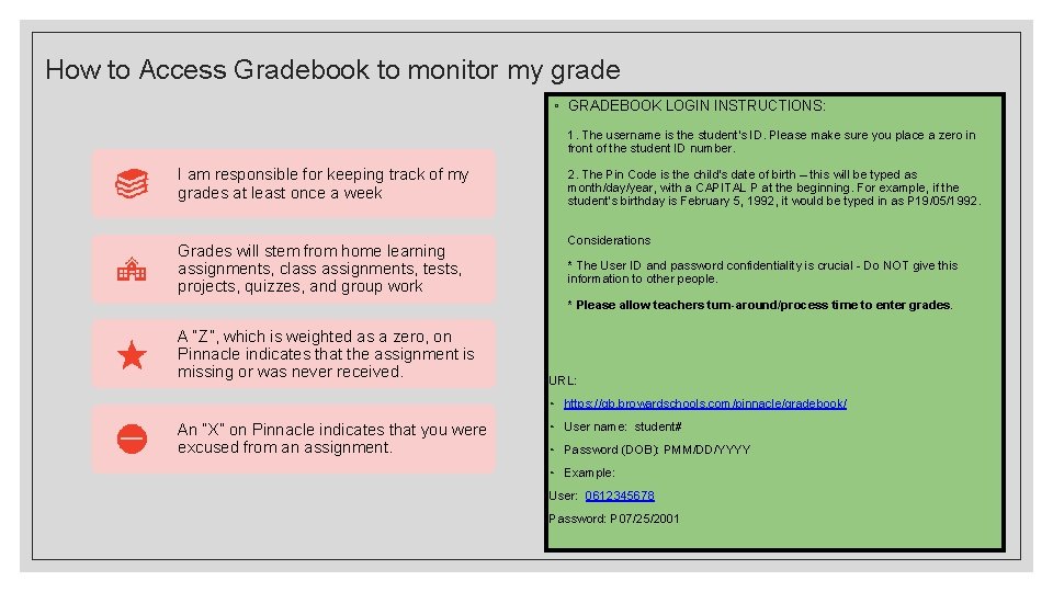 How to Access Gradebook to monitor my grade ◦ GRADEBOOK LOGIN INSTRUCTIONS: 1. The