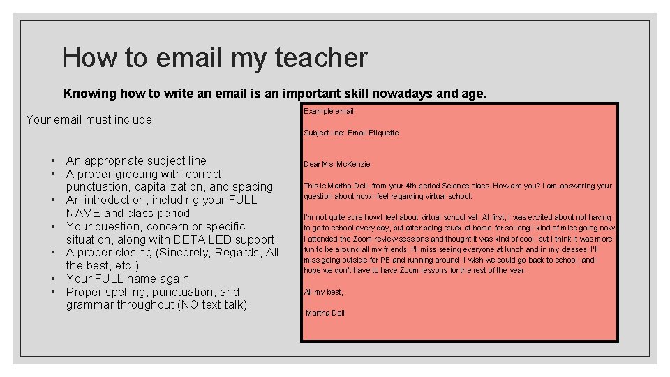 How to email my teacher Knowing how to write an email is an important