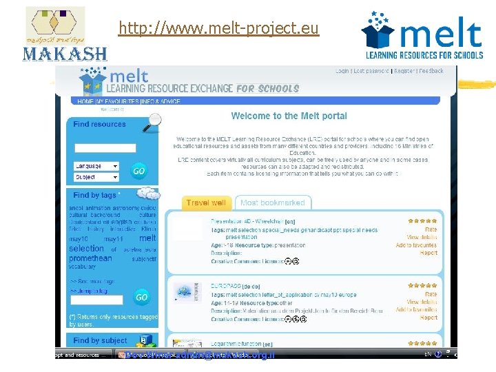 http: //www. melt-project. eu Dov Winer admin@makash. org. il 