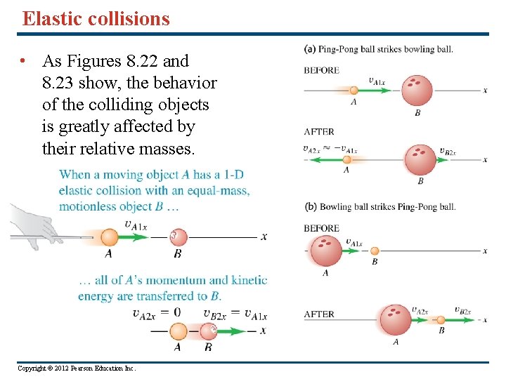 Elastic collisions • As Figures 8. 22 and 8. 23 show, the behavior of