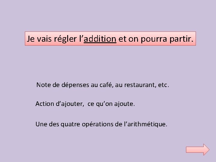 Je vais régler l’addition et on pourra partir. Note de dépenses au café, au