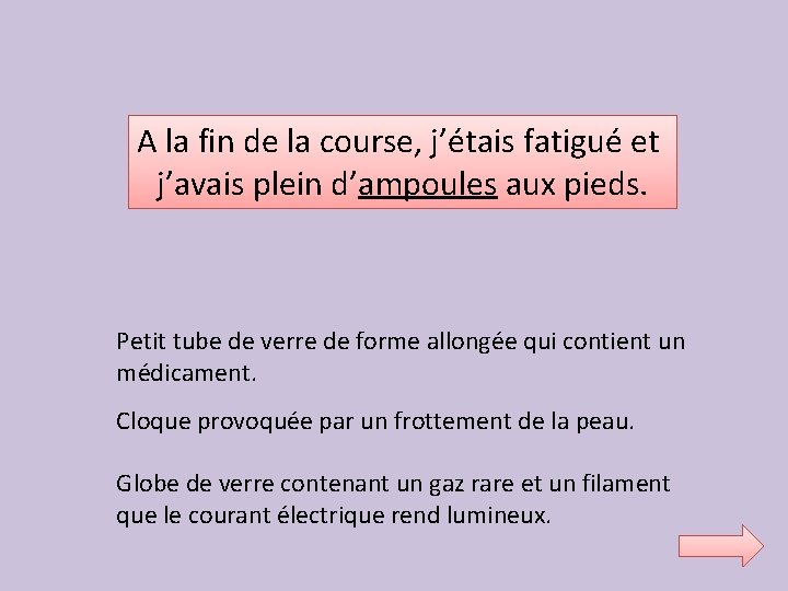 A la fin de la course, j’étais fatigué et j’avais plein d’ampoules aux pieds.