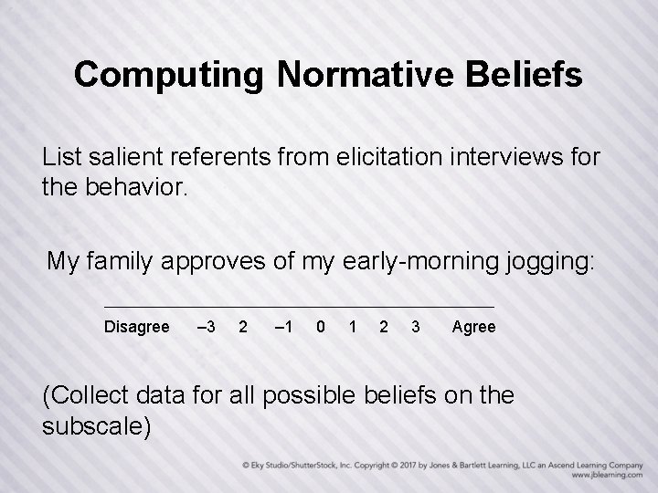 Computing Normative Beliefs List salient referents from elicitation interviews for the behavior. My family