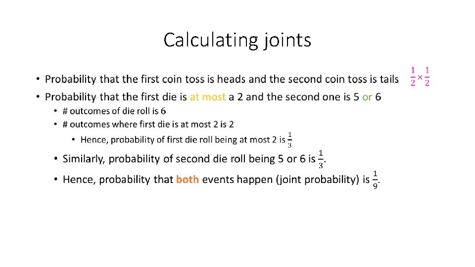 Calculating joints • 