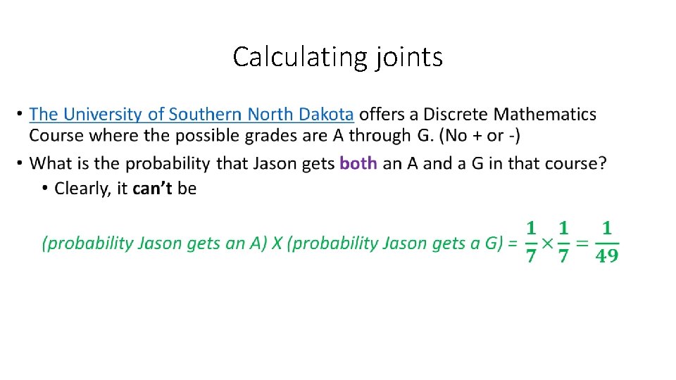 Calculating joints • 