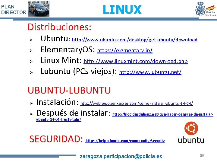 LINUX PLAN DIRECTOR Distribuciones: Ubuntu: http: //www. ubuntu. com/desktop/get-ubuntu/download Elementary. OS: https: //elementary. io/