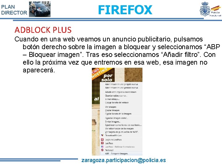 PLAN DIRECTOR FIREFOX ADBLOCK PLUS Cuando en una web veamos un anuncio publicitario, pulsamos