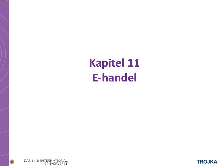 Kapitel 11 E-handel 