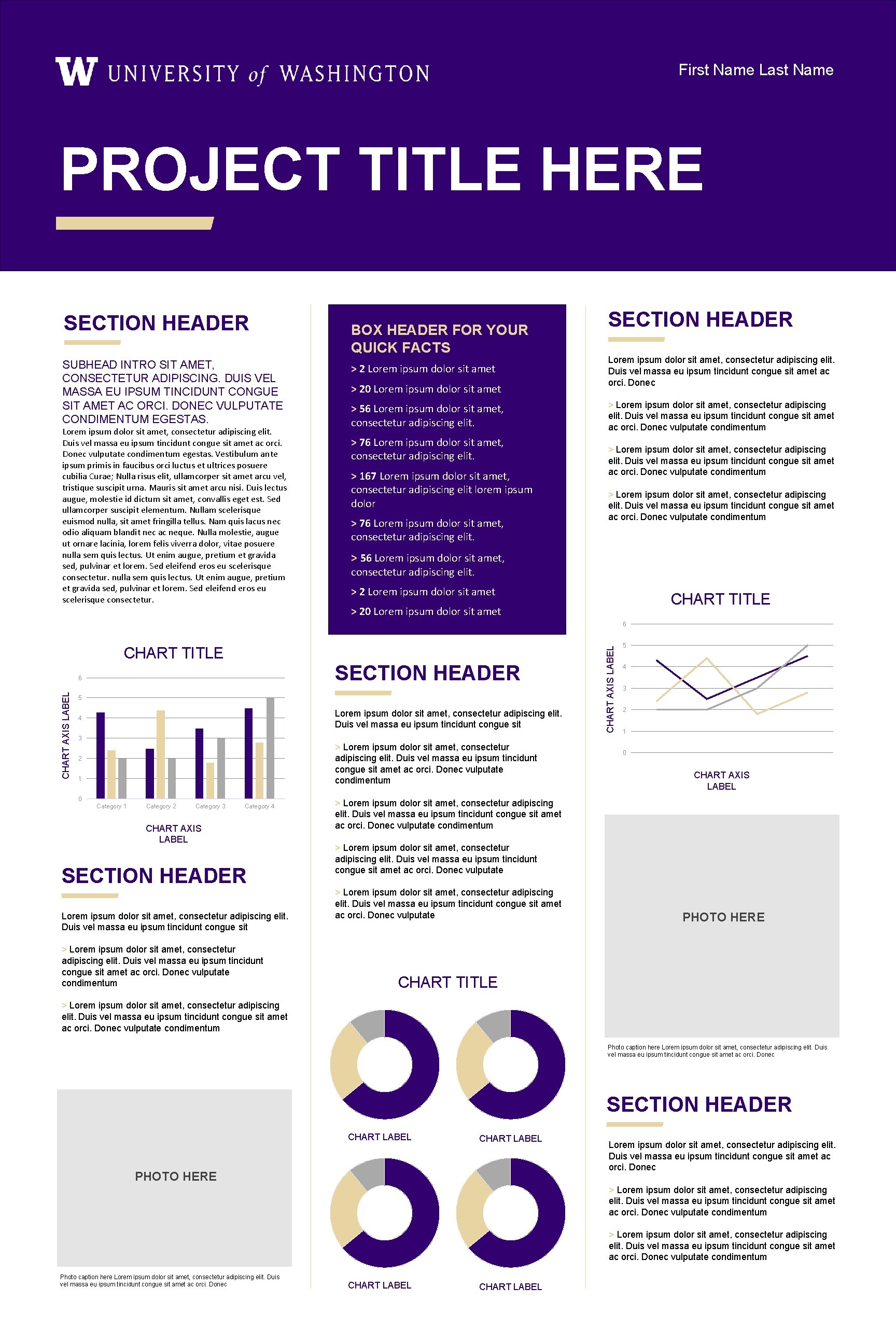 First Name Last Name PROJECT TITLE HERE SECTION HEADER SUBHEAD INTRO SIT AMET, CONSECTETUR