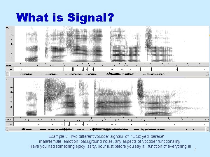 What is Signal? Example 2: Two different vocoder signals of “Otuz yedi derece” male/female,