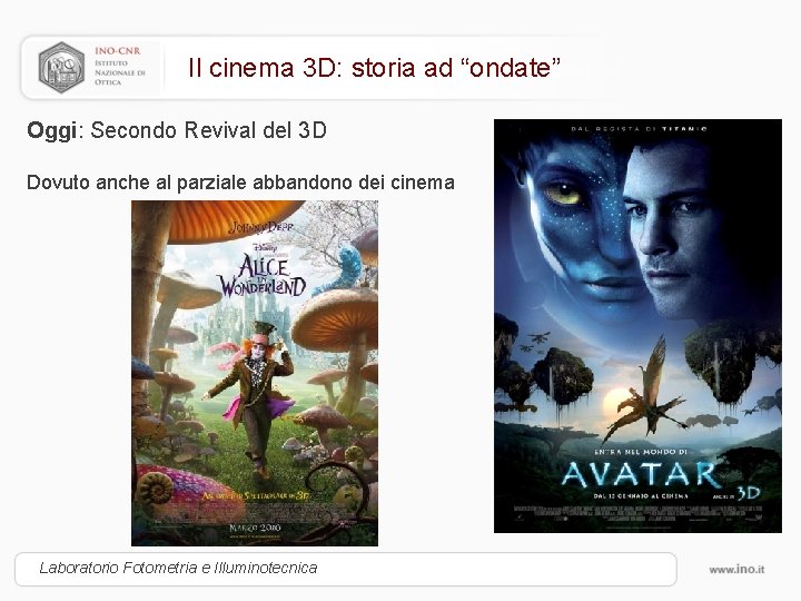 Il cinema 3 D: storia ad “ondate” Oggi: Secondo Revival del 3 D Dovuto