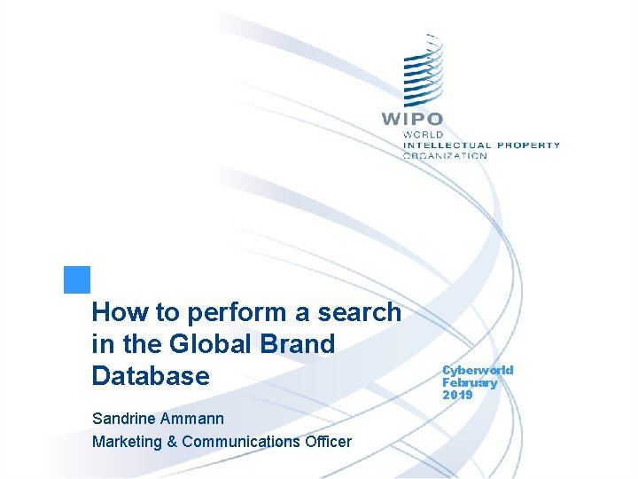 How to perform a search in the Global Brand Database Sandrine Ammann Marketing &