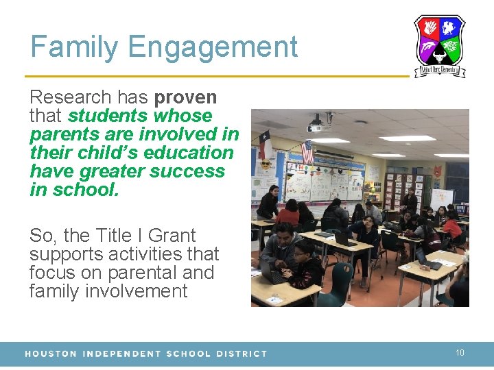 Family Engagement Research has proven that students whose parents are involved in their child’s
