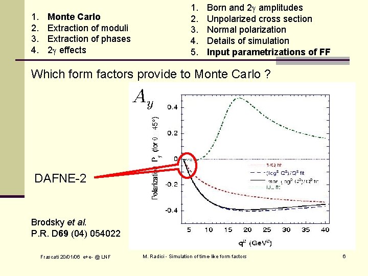 1. 2. 3. 4. Monte Carlo Extraction of moduli Extraction of phases 2 effects