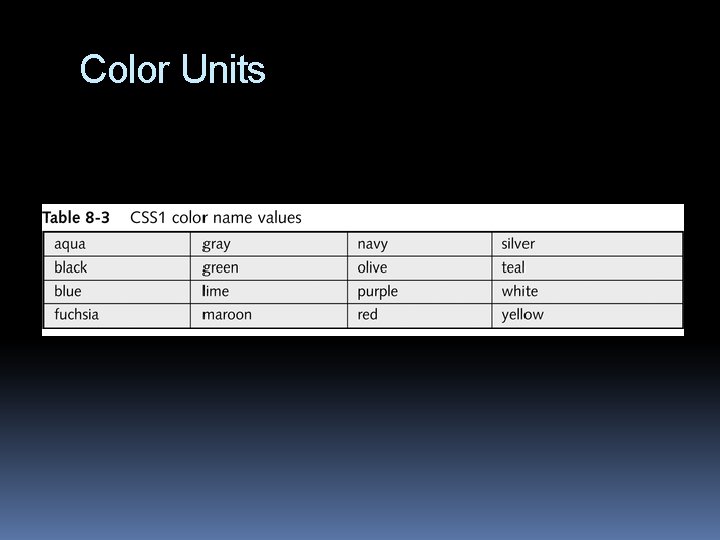 Color Units 