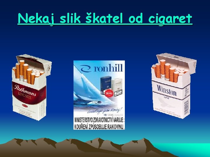 Nekaj slik škatel od cigaret 