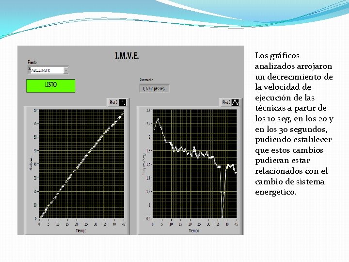 Los gráficos analizados arrojaron un decrecimiento de la velocidad de ejecución de las técnicas