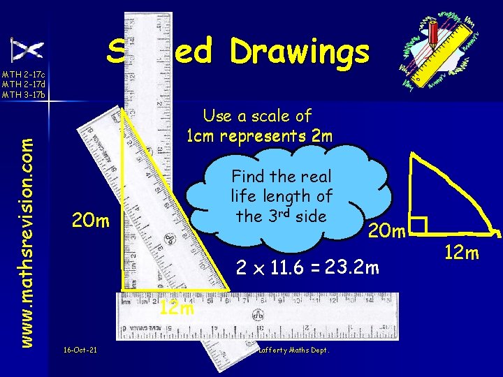 Scaled Drawings www. mathsrevision. com MTH 2 -17 c MTH 2 -17 d MTH