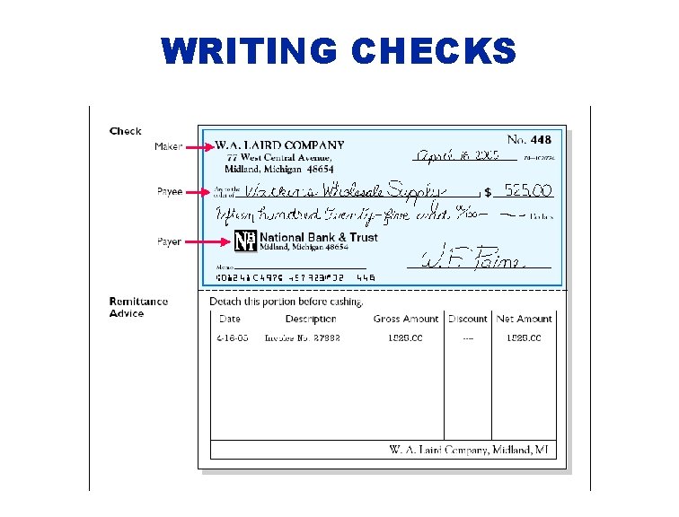 WRITING CHECKS 