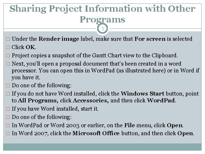Sharing Project Information with Other Programs 3 � Under the Render image label, make Sharing Project Information with Other Programs 3 � Under the Render image label, make