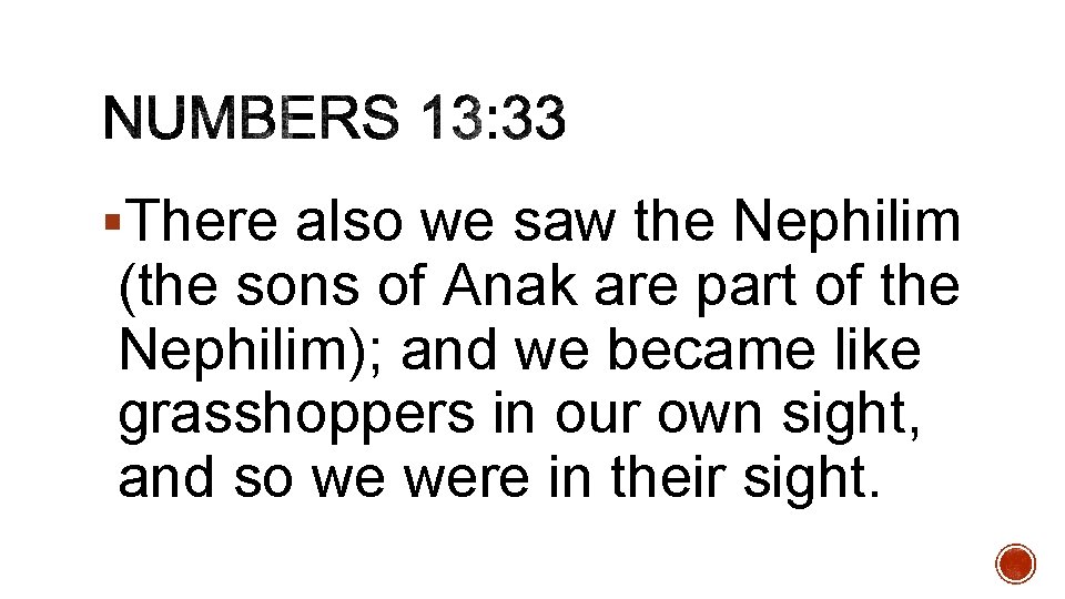 §There also we saw the Nephilim (the sons of Anak are part of the