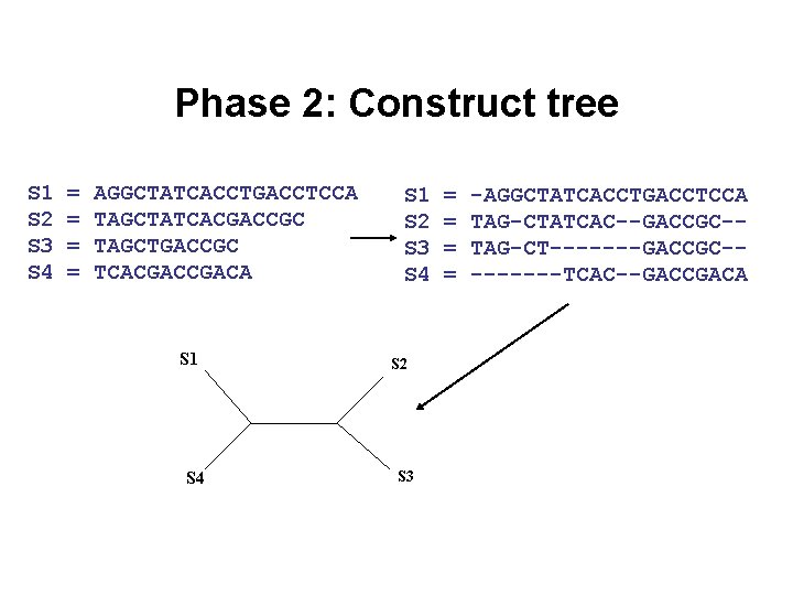 Phase 2: Construct tree S 1 S 2 S 3 S 4 = =