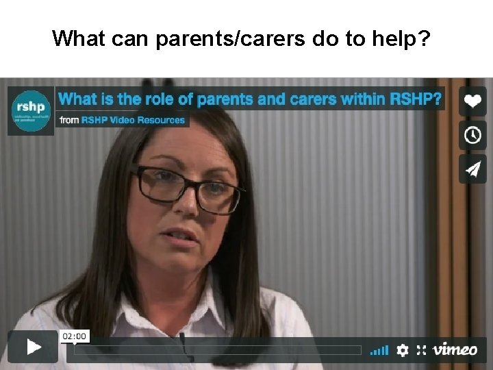 What can parents/carers do to help? 