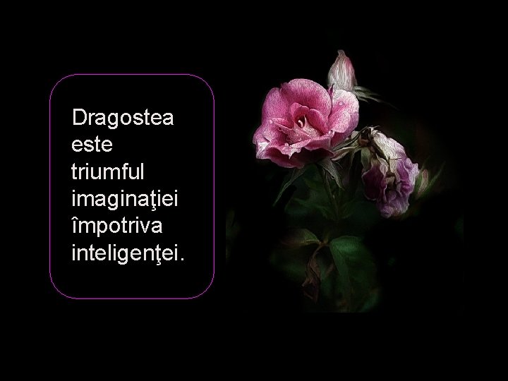 Dragostea este triumful imaginaţiei împotriva inteligenţei. 