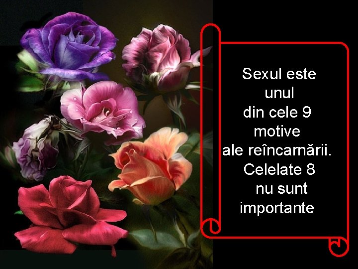 Sexul este unul din cele 9 motive ale reîncarnării. Celelate 8 nu sunt importante