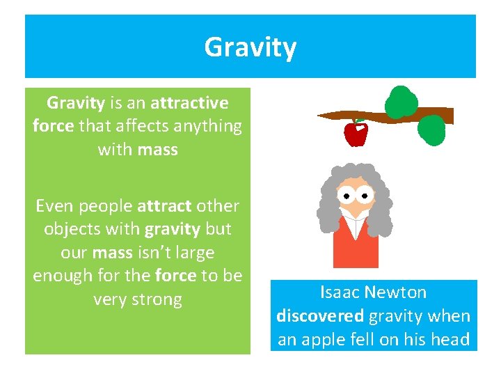 Gravity is an attractive force that affects anything with mass Even people attract other