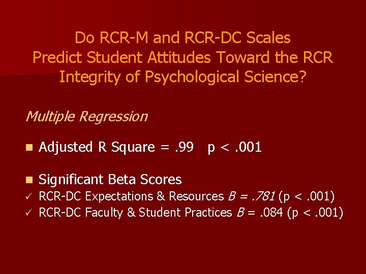 Do RCR-M and RCR-DC Scales Predict Student Attitudes Toward the RCR Integrity of Psychological