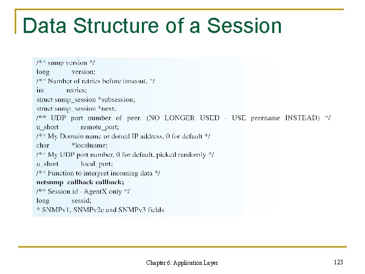 Data Structure of a Session Chapter 6: Application Layer 123 