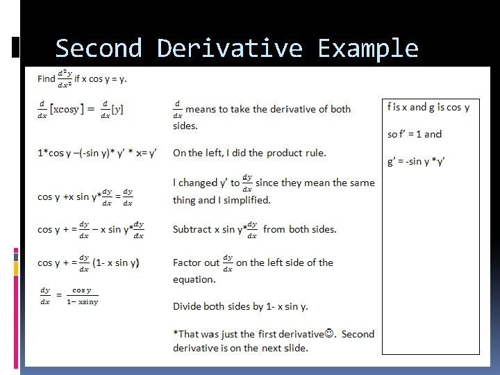 Second Derivative Example 