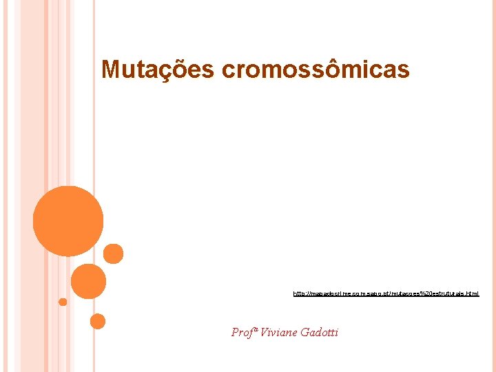 Mutações cromossômicas http: //mapadocrime. com. sapo. pt/mutacoes%20 estruturais. html Profª Viviane Gadotti 