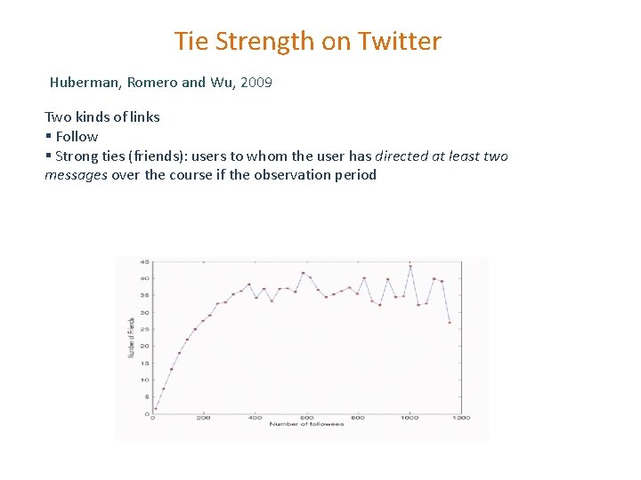 Tie Strength on Twitter Huberman, Romero and Wu, 2009 Two kinds of links §