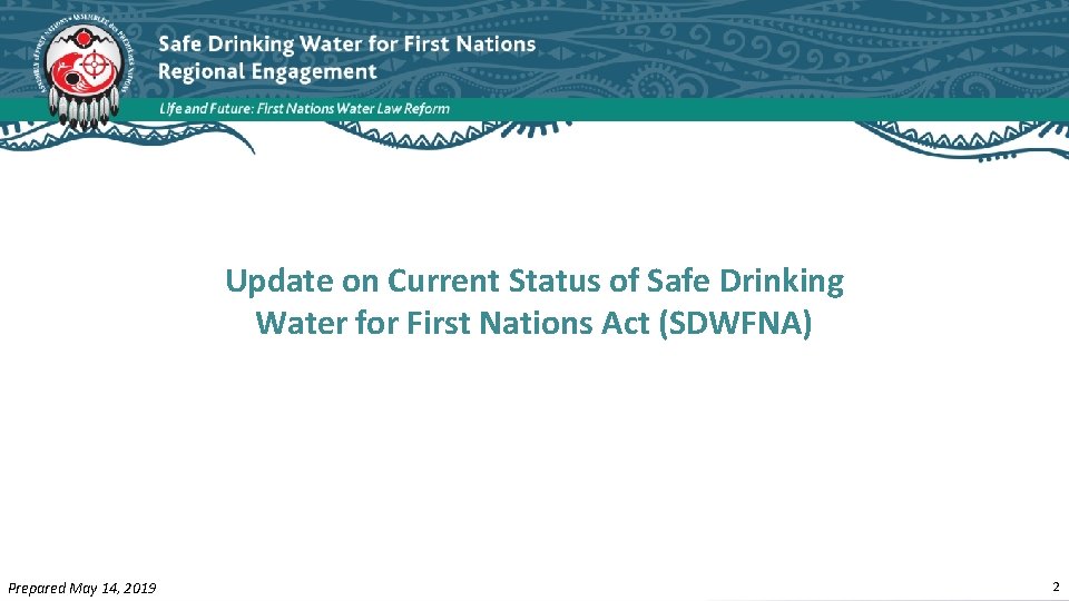 Update on Current Status of Safe Drinking Water for First Nations Act (SDWFNA) Prepared